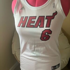 Womens Miami Heat Lebron James 6  Basketball Jersey Small White #Miamiheat